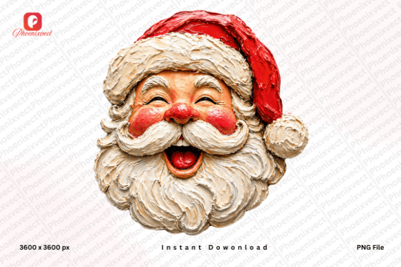 Download Hand Painted Christmas Sunny Santa PNG - Paint Collection