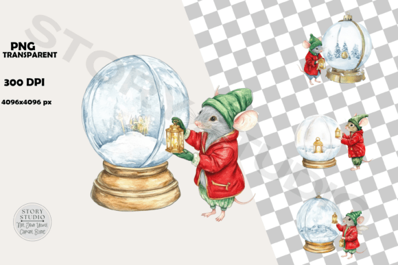 Download Cute Mouse Christmas Snow Globe Clipart - Snow globe clipart Collection