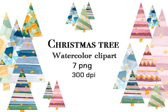Download Hand Painted Christmas Tree Clipart - Paint Collection