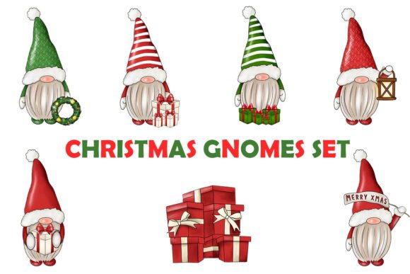 Download Hand-painted Christmas Gnomes Set - Paint Collection