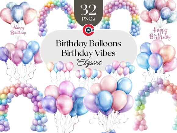 Download Colorful Birthday Balloons Graphics - Balloon Collection