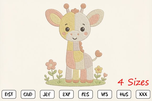 Download Cute Giraffe Embroidery Nursery Art - Giraffe Collection