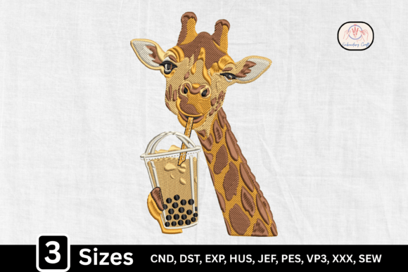 Download Funny Giraffe Drinking Tea - Giraffe Collection