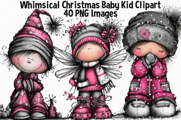 Download Whimsical Christmas Baby Kid Clipart - Baby kid Collection