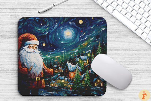 Download Cozy Christmas Scene Painting Mouse Pad - Paint Collection