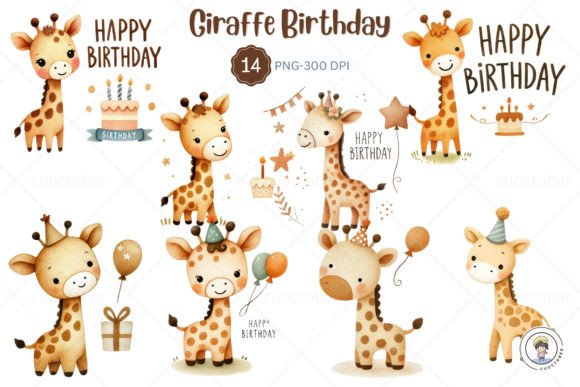 Download Baby Giraffe Birthday Newborn Clipart - Giraffe Collection