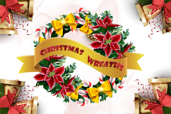 Download Hand Painted Christmas Wreaths - Paint Collection